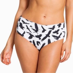 Boys + Arrows Bikini Bottom in Black Bird Fly NWT